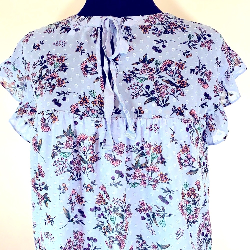 Dr2 By Daniel Rainn Flutter Cap Sleeve Floral Top - image 3